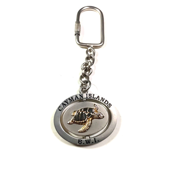 Cayman Islands Spinner Metal Keychain B.W.I. Turtle - Picture 2 of 5